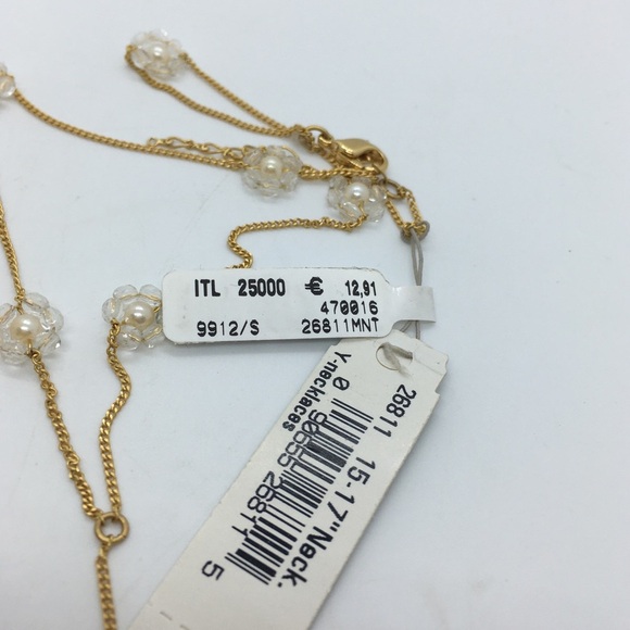 MONET Pearl Bead Gold Tone Y Necklace New - Picture 5 of 6